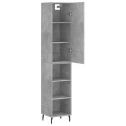 Berkfield Home Highboard Concrete Grey 34.5x34x180 cm Engineered Wood - thumbnail 4