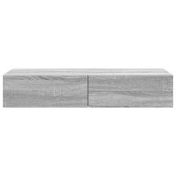 Berkfield Home Wall Shelf with Drawers Grey Sonoma 100x36x19 cm Engineered Wood - Size: 100 x 36 x 19 cm - thumbnail 4