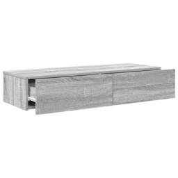 Berkfield Home Wall Shelf with Drawers Grey Sonoma 100x36x19 cm Engineered Wood - Size: 100 x 36 x 19 cm - thumbnail 7