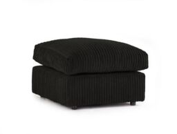 Furniture 786 Chicago Jumbo Cord Footstool in Black - thumbnail 1
