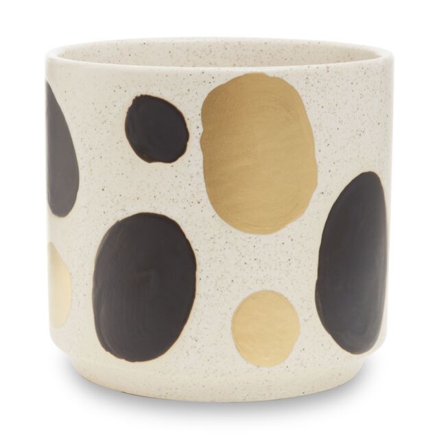 Orsina Speckled Ceramic Planter, Modern Small Garden Pot for Home Decor, Ceramic Pots for Indoor Plants in White - image 1