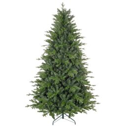 HOMCOM Artificial Christmas Tree with Metal Base, Hinged Branches in Green - Size: 5ft - thumbnail 2