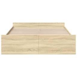 Berkfield Home Modern Bed Frame w/Drawers Frame Sonoma Oak 150x200 cm King Size in Light Oak - thumbnail 4