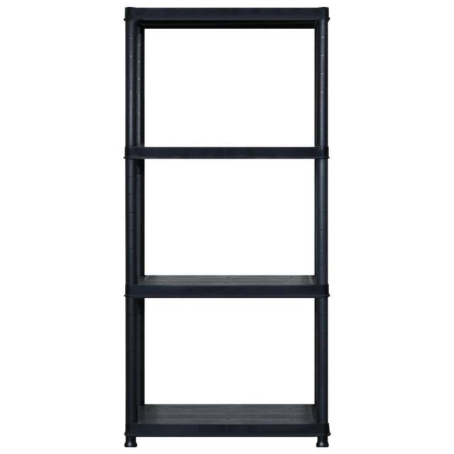 Berkfield Home Storage Shelf 4-Tier Black 183x30.5x130 cm Plastic - image 1