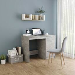 Berkfield Home Desk Concrete Grey 100x50x76 cm Engineered Wood - Size: 100 x 50 x 76 cm - thumbnail 2