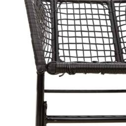 Berkfield Home Beautiful 7 Piece Garden Dining Set Black Poly Rattan Glass - thumbnail 8