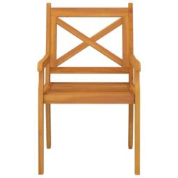 Berkfield Home Outdoor Dining Chairs 4 pcs Solid Wood Acacia in Brown - thumbnail 4