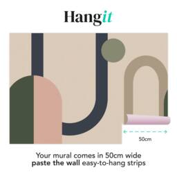 Superfresco Easy Oval Geo Pop Green/Pink Print To Order 3m x 2.8m Mural in Beige - thumbnail 3