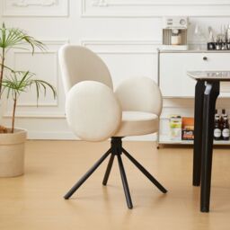 Nordlys Set of 2 Scandinavian Metal Dining Room Chairs in Beige - thumbnail 4