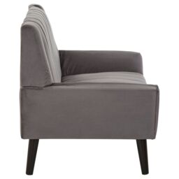 Orsina Refined 2 Seat Grey Sofa, Velvet Upholstered Mid Century Sofa, Elegant Contemporary Sofa For Livingroom - thumbnail 3