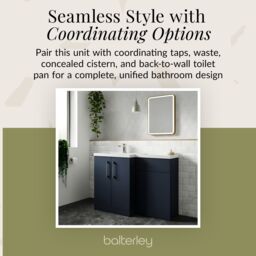 Balterley Bathroom Vanity Basin & WC Unit Left Hand Midnight Blue 1100mm - thumbnail 7