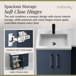 Balterley Bathroom Vanity Basin & WC Unit Left Hand Midnight Blue 1100mm - thumbnail 4