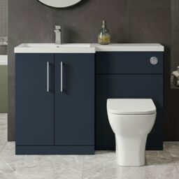 Balterley Bathroom Vanity Basin & WC Unit Left Hand Midnight Blue 1100mm - thumbnail 9