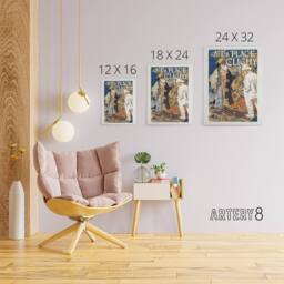 "Artery8 Place Clichy Vintage Advert Eugene Grasset Canvas Wall Art Print - Size: W18"" x H24""" - thumbnail 4