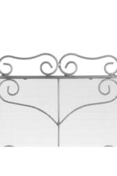 KDMD Heavy Antique Silver Fire Screen with Ornate Scrollwork & Leaf Motifs - thumbnail 2
