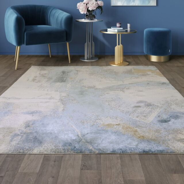 The Rug Shop UK Modern Blue Luxurious Machine Made Easy to clean Area Rug - Size: 200 cm x 290 cm - image 1
