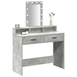 Berkfield Home Dressing Table with LED Lights¬†Concrete Grey 100x41x140 cm - Size: 100 x 41 x 140 cm - thumbnail 3