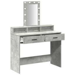 Berkfield Home Dressing Table with LED Lights¬†Concrete Grey 100x41x140 cm - Size: 100 x 41 x 140 cm - thumbnail 4