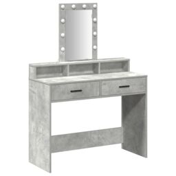 Berkfield Home Dressing Table with LED Lights¬†Concrete Grey 100x41x140 cm - Size: 100 x 41 x 140 cm - thumbnail 2