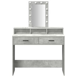 Berkfield Home Dressing Table with LED Lights¬†Concrete Grey 100x41x140 cm - Size: 100 x 41 x 140 cm - thumbnail 5