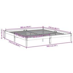Berkfield Home Decorative Extra Long Bed Frame without Mattress White 180x210 cm - thumbnail 9