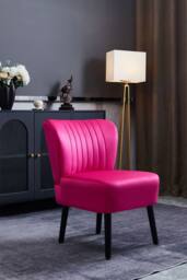 Groundlevel Crushed Velvet Shell Accent Chair in Fuchsia - thumbnail 1