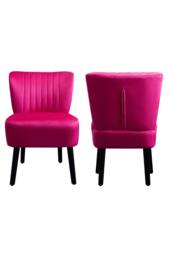 Groundlevel Crushed Velvet Shell Accent Chair in Fuchsia - thumbnail 3