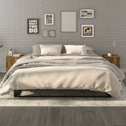 Berkfield Home Elegant Bedside Cabinets 2 pcs Smoked Oak Engineered Wood in Brown - thumbnail 2