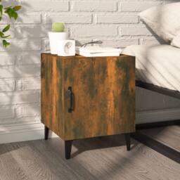 Berkfield Home Elegant Bedside Cabinets 2 pcs Smoked Oak Engineered Wood in Brown - thumbnail 9