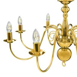 Berkfield Home Chandelier Golden 8 x E14 Bulbs in Gold - thumbnail 8