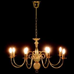 Berkfield Home Chandelier Golden 8 x E14 Bulbs in Gold - thumbnail 5