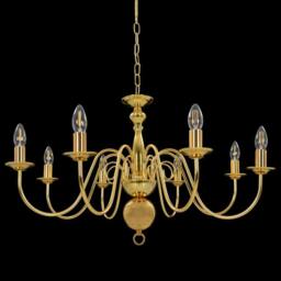 Berkfield Home Chandelier Golden 8 x E14 Bulbs in Gold - thumbnail 6