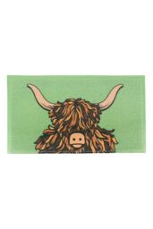 Artsy Mats Highland Cow Doormat in Green - Size: 40 cm x 70 cm - thumbnail 3