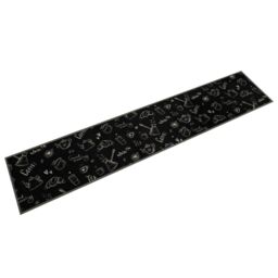 Berkfield Home Kitchen Rug Washable Morning Black 60x300 cm Velvet