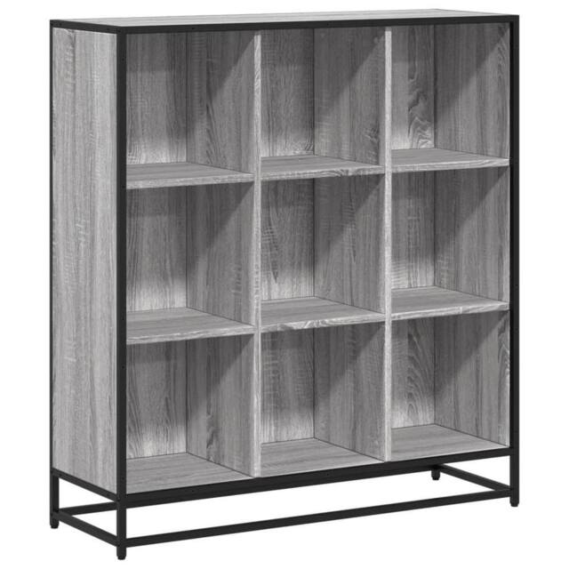 Berkfield Home Bookcase Grey Sonoma 97.5x33x107.5 cm Engineered Wood & Metal - image 1