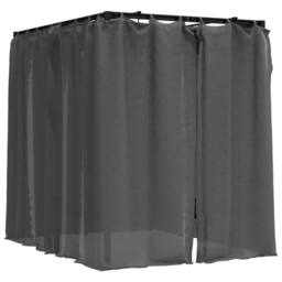 Berkfield Home Double Sun Lounger with Side & Top Curtains Anthracite in Charcoal - thumbnail 6
