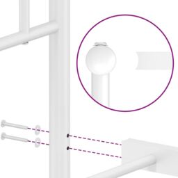 Berkfield Home Metal Bed Frame without Mattress with Headboard White 183x213cm - Size: 183x213 cm - thumbnail 9