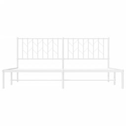 Berkfield Home Metal Bed Frame without Mattress with Headboard White 183x213cm - Size: 183x213 cm - thumbnail 5