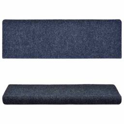 Berkfield Home Stair Mats 15 pcs Needle Punch 65x21x4 cm Blue - Size: Medium - thumbnail 4