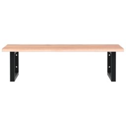 Berkfield Home Basin Shelf Wall Mounted Steel & Solid Wood Oak in Brown - thumbnail 4