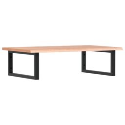 Berkfield Home Basin Shelf Wall Mounted Steel & Solid Wood Oak in Brown - thumbnail 2