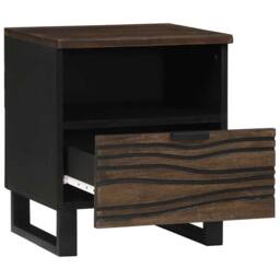 Berkfield Home Bedside Cabinet, 40x33x46 cm, Solid Wood Mango in Brown - Size: 40 x 33 x 46 cm