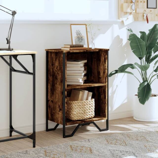 Berkfield Home Modern Bookcase Smoked Oak 50x31x74.5 cm Engineered Wood in Brown - image 1
