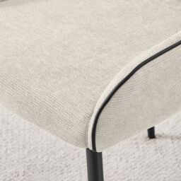 FurnitureboxUK Beaumont 2x Fabric Black Leg Dining Chair in Cream - thumbnail 6
