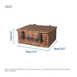 FLAVORA Brown- Traditional Wicker Picnic Hamper Storage Basket in Brown - Size: 500mm - thumbnail 6