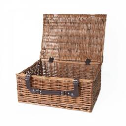 FLAVORA Brown- Traditional Wicker Picnic Hamper Storage Basket in Brown - Size: 500mm - thumbnail 7