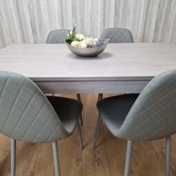 KOSY KOALA Grey Dining Table Set With 4 Grey Stitched Padded Chairs Kitching Dining Set Dining Room - thumbnail 6