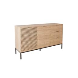 BIMOSSA Alya 140 cm Sideboard Cabinet with Fluted Doors & Storage in Light Oak - thumbnail 5