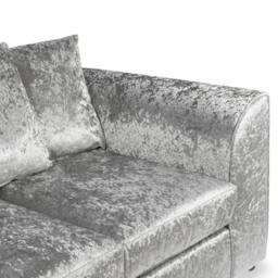 SNUG FURNITURE BIRMINGHAM LTD Crushed Velvet 3 Seater Sofa Scatterback in Silver - thumbnail 2