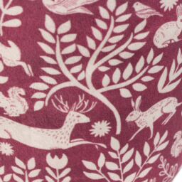 Furn Skandi Woodland Animal Velvet Door Stop in Burgundy - thumbnail 3